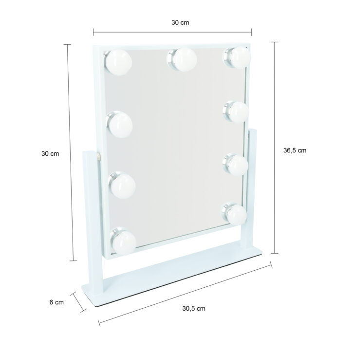 make up mirror holywood white