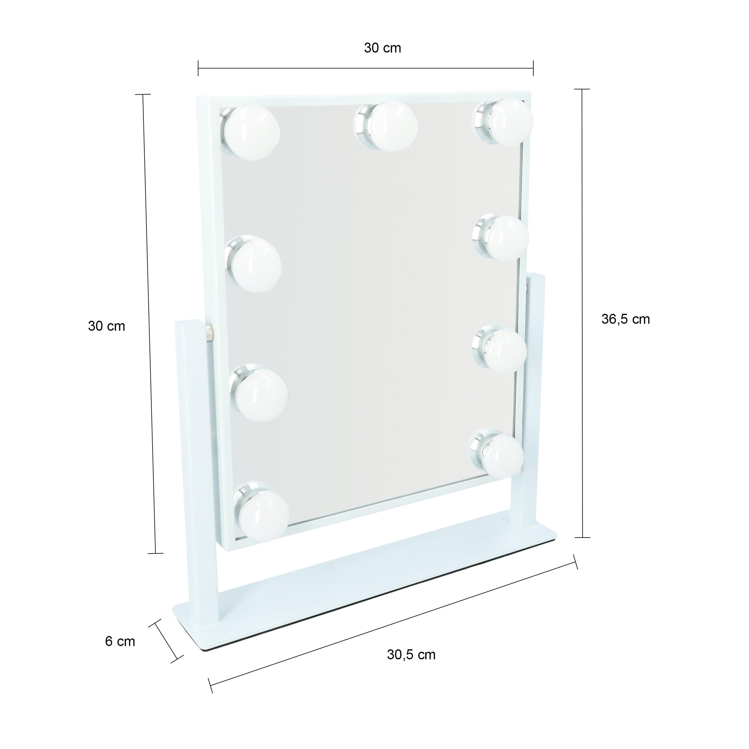 make up mirror holywood white