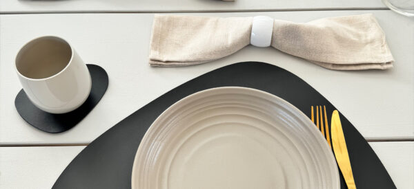 placemat lederlook zwart