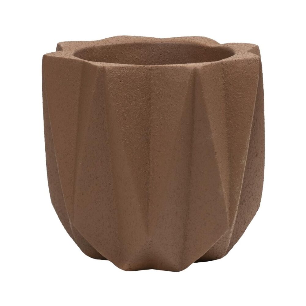 bloempot bruin cement QUVIO