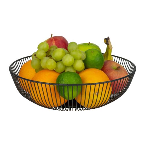 Zwarte fruitschaal van metaal
