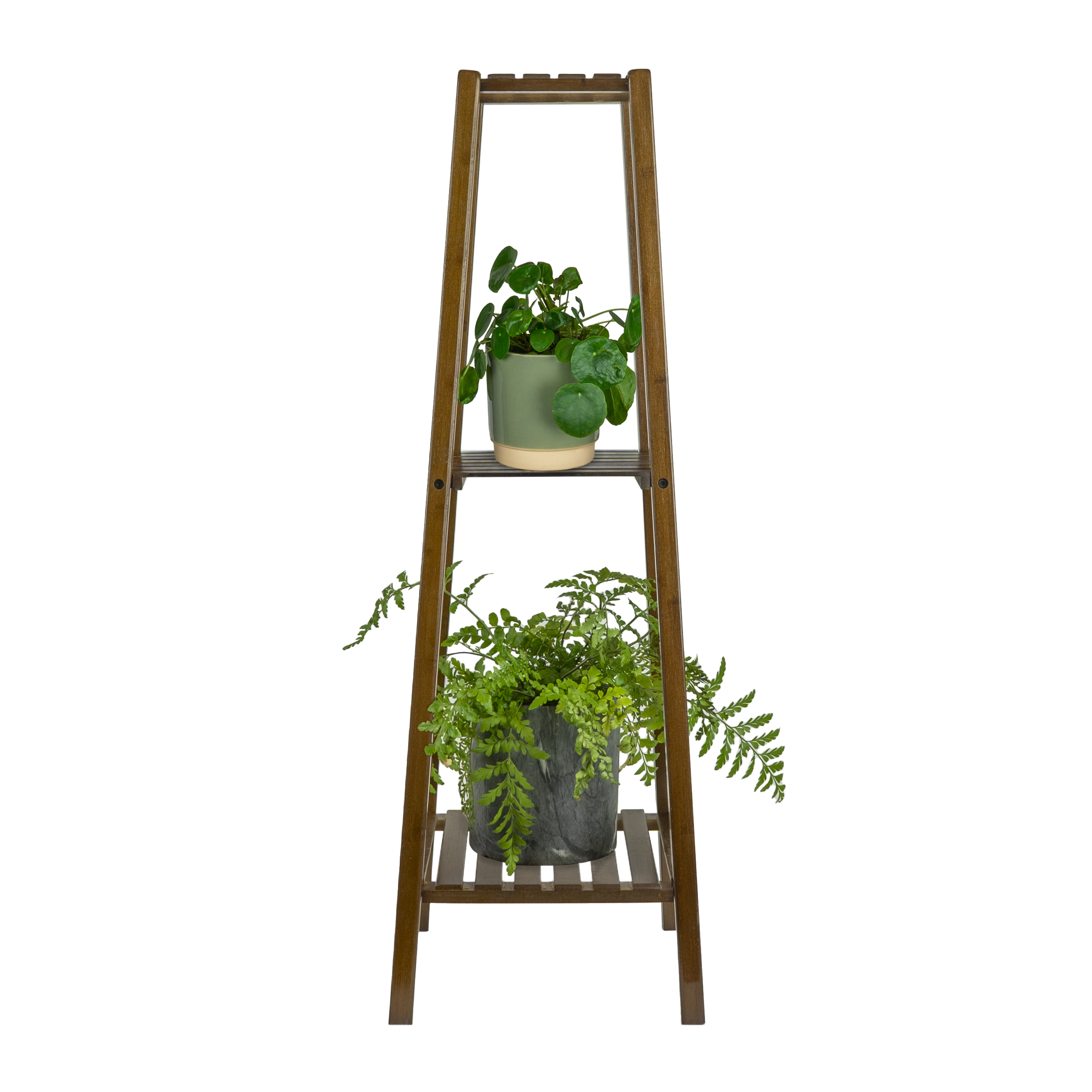 Bamboe plantenstandaard in het bruin