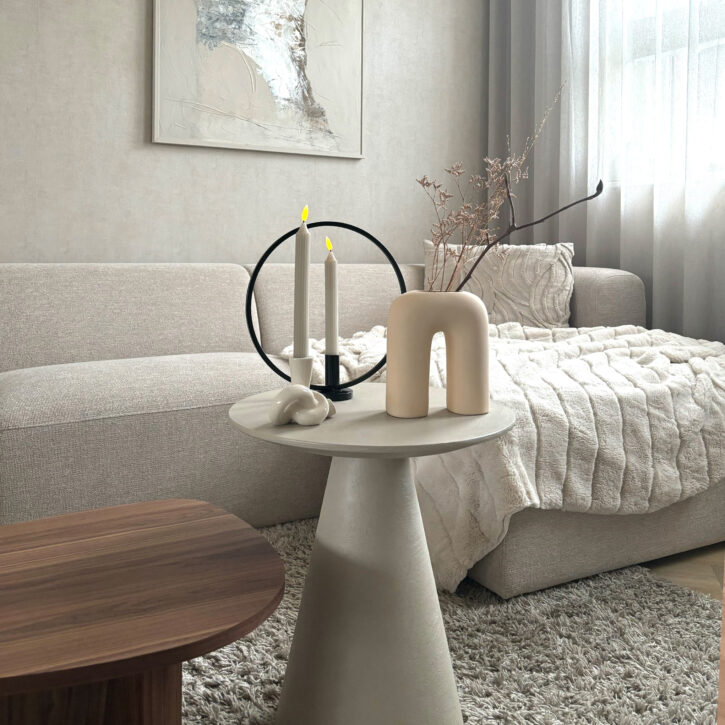 QUVIO Kandelaar – Rond – Zwart