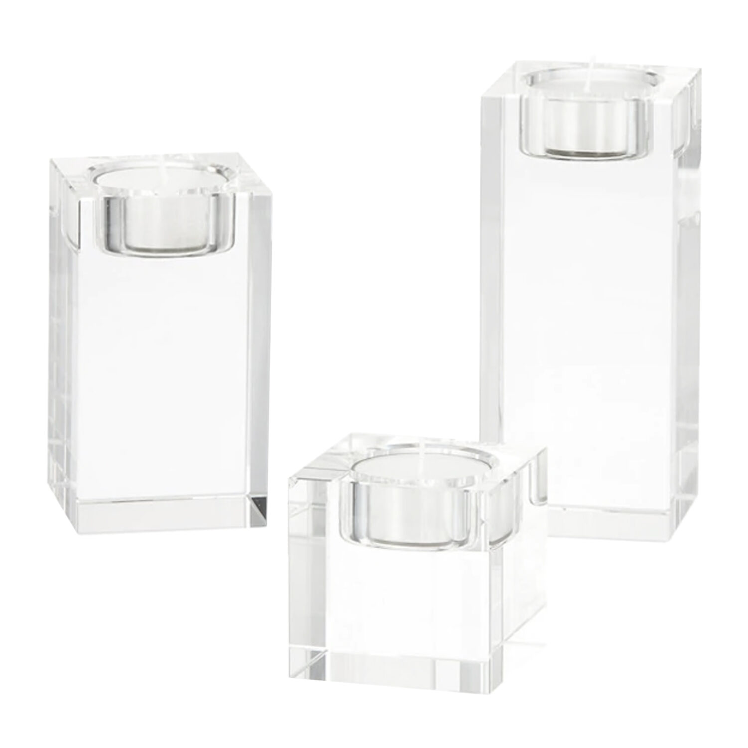 Waxinelichthouder glas set van 3