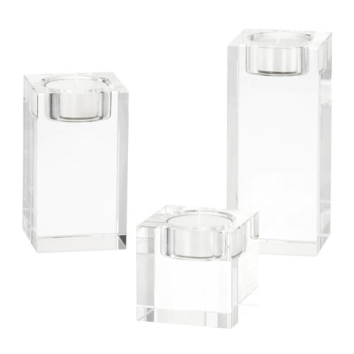Waxinelichthouder glas set van 3