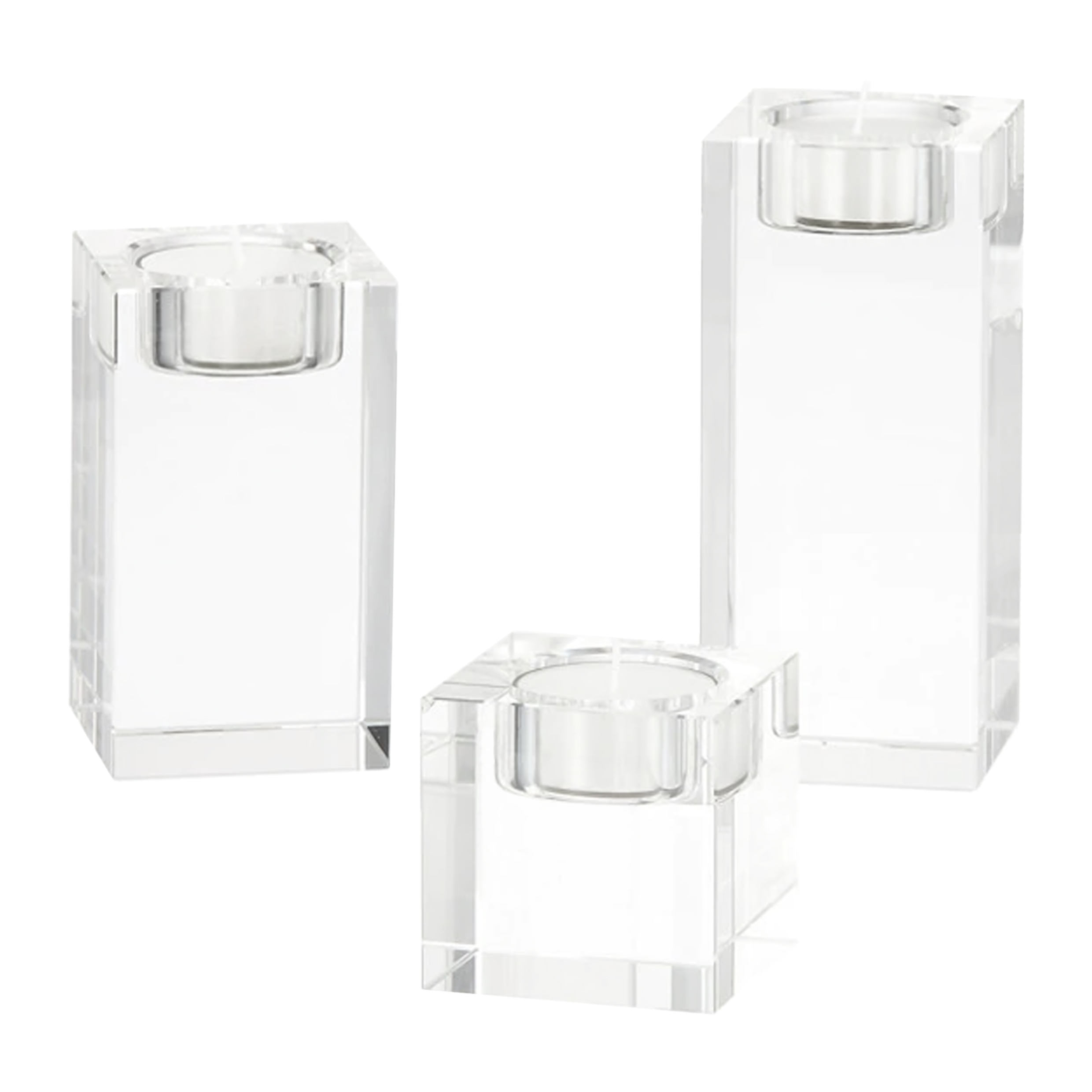 Waxinelichthouder glas set van 3