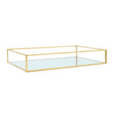 Dienbladen van glas met spiegel en goud accenten