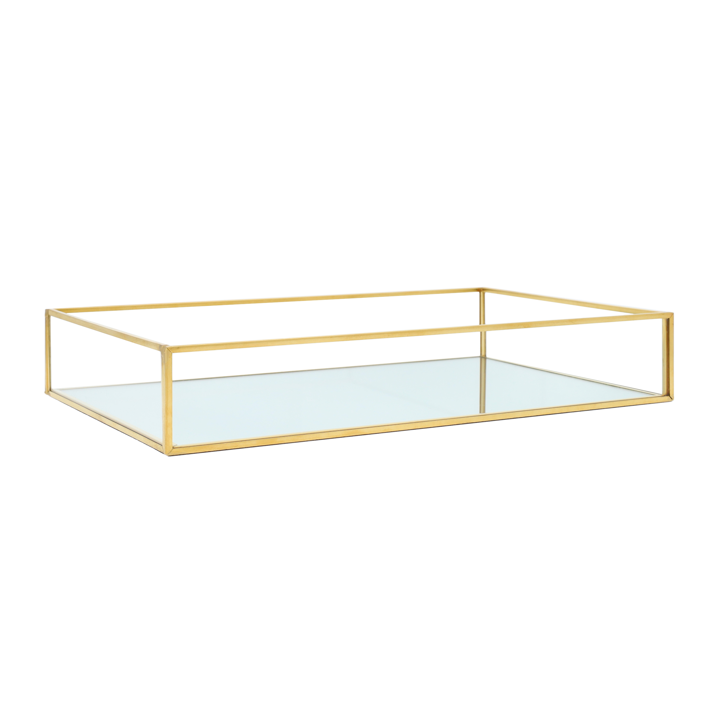Dienbladen van glas met spiegel en goud accenten