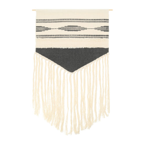 Wandkleed macramé grijs en wit