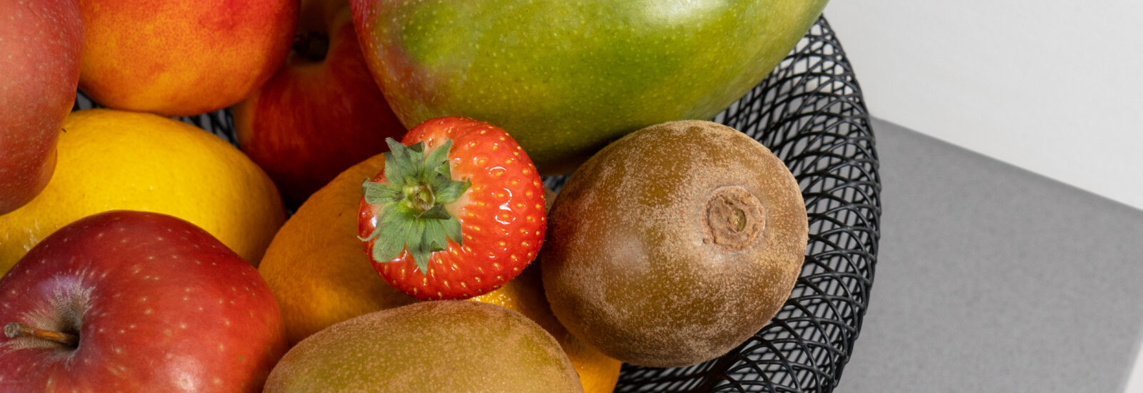 Fruitschaal metaal en hout