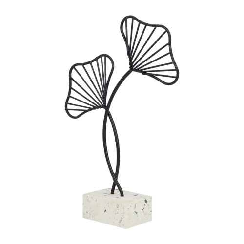 Decoratie beeld Ginkgo blad zwart