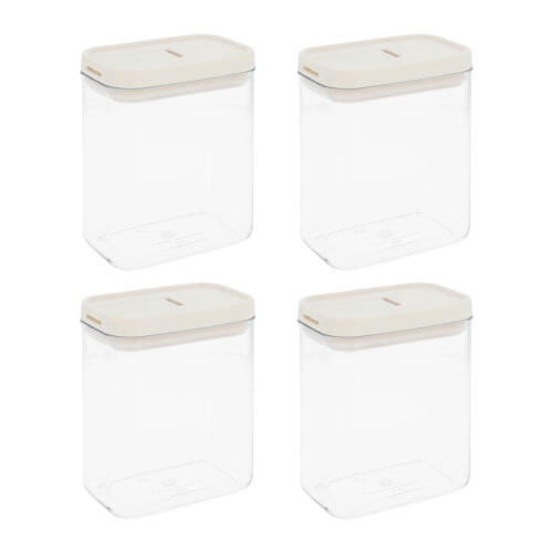 voorraadpotten plastic set van 4 1300 ml
