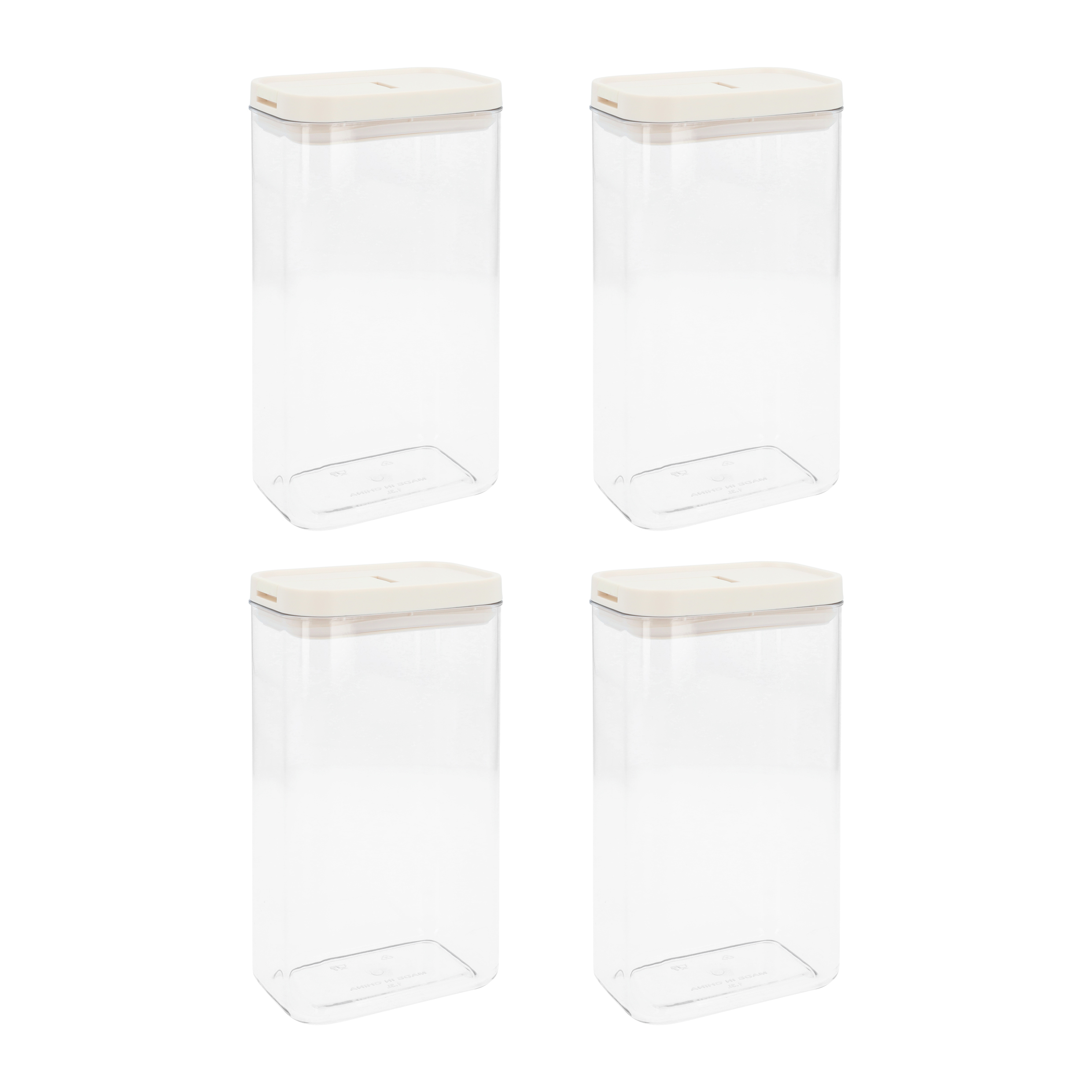 voorraadpotten plastic set van 4 1800 ml
