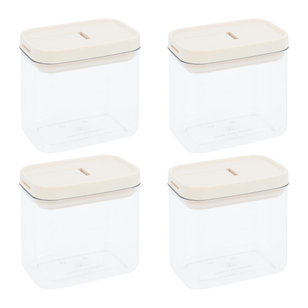 voorraadpotten plastic set van 4 800 ml