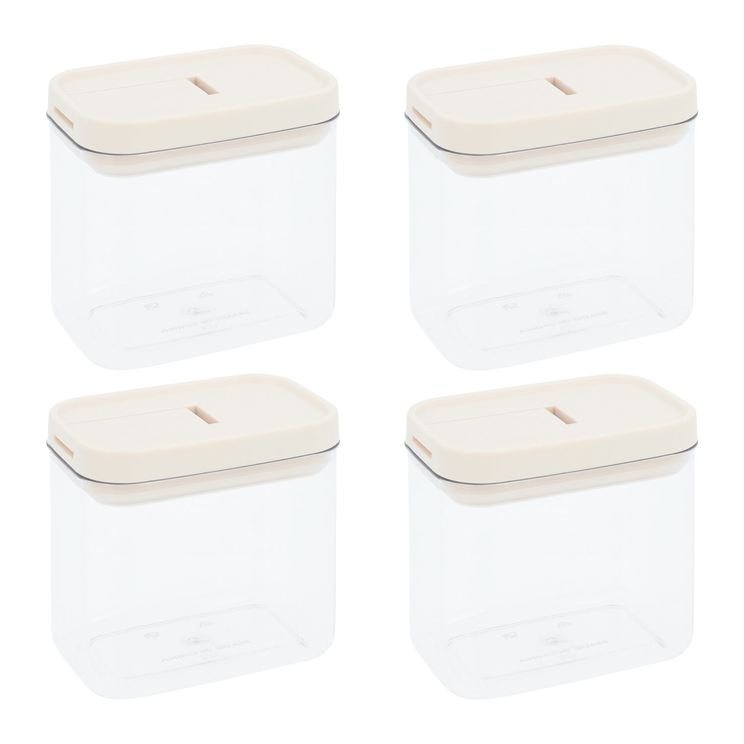 voorraadpotten plastic set van 4 800 ml