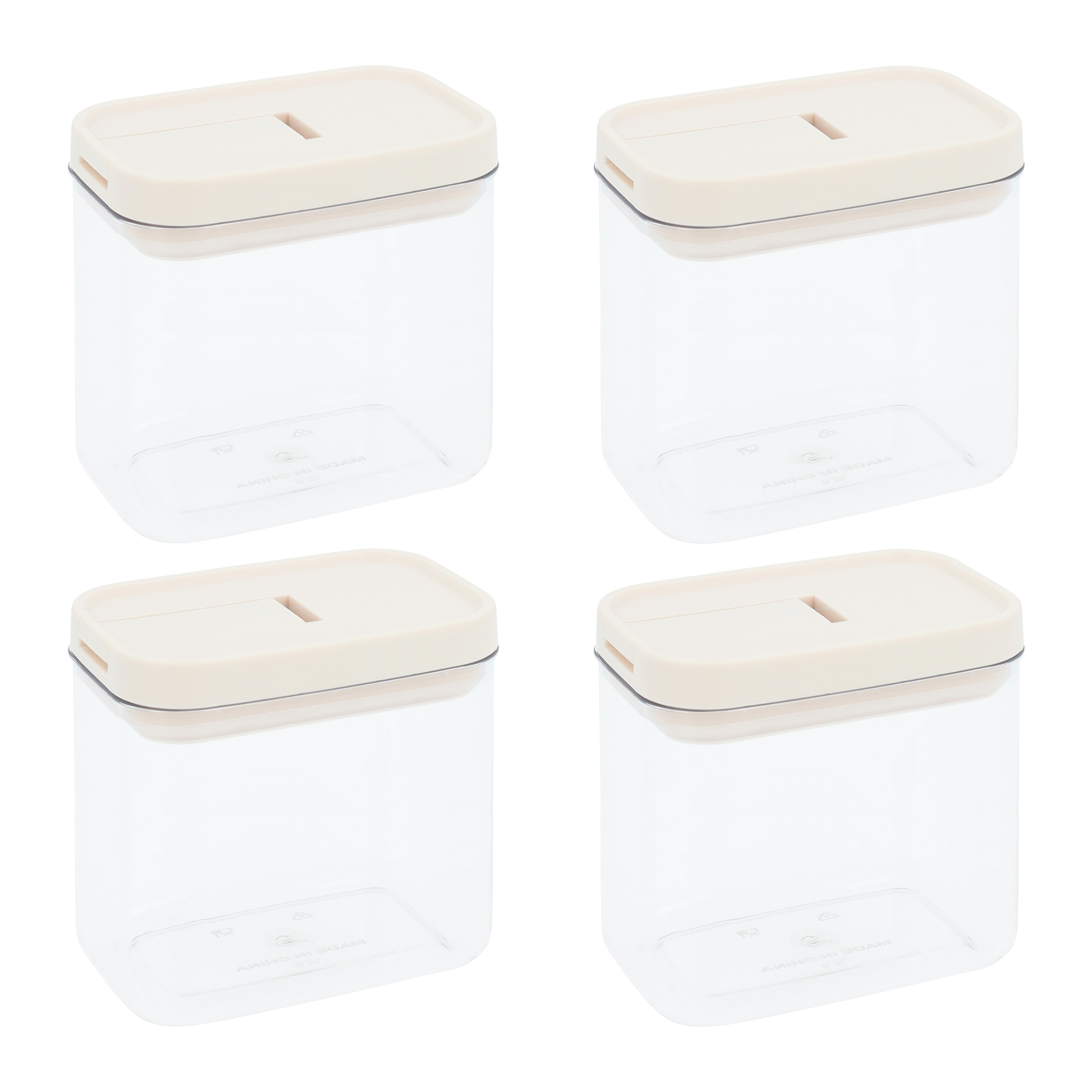 voorraadpotten plastic set van 4 800 ml