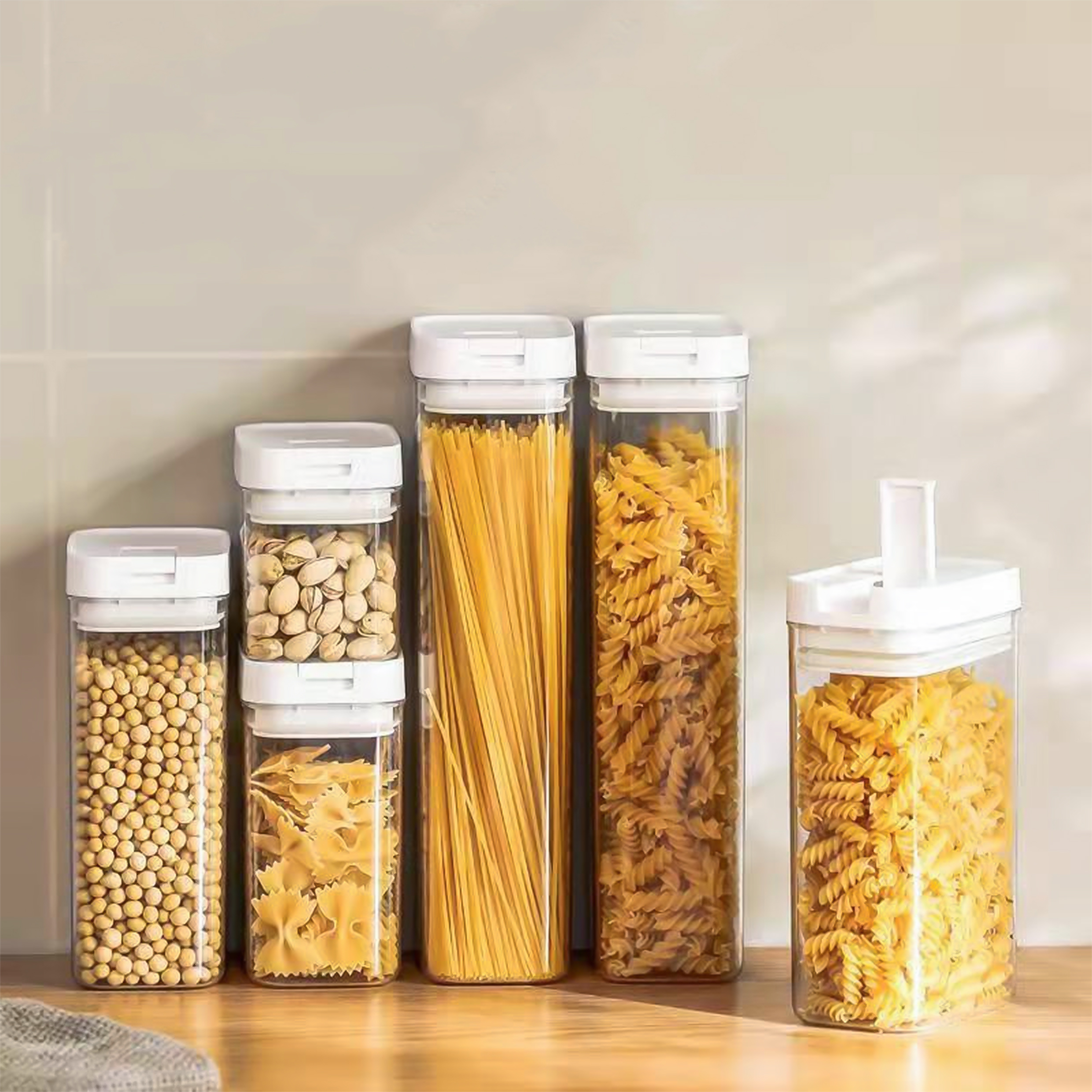 voorraadpotten plastic set van 4 1800 ml