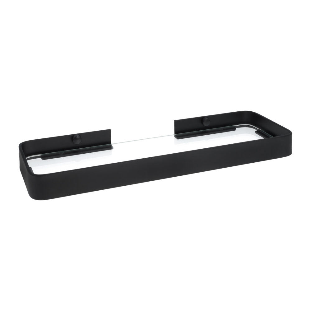 Badkamer plank zwart metaal glas