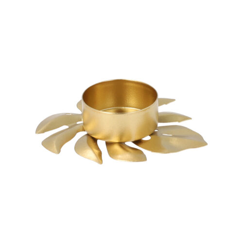 blad goud Waxinelichthouder