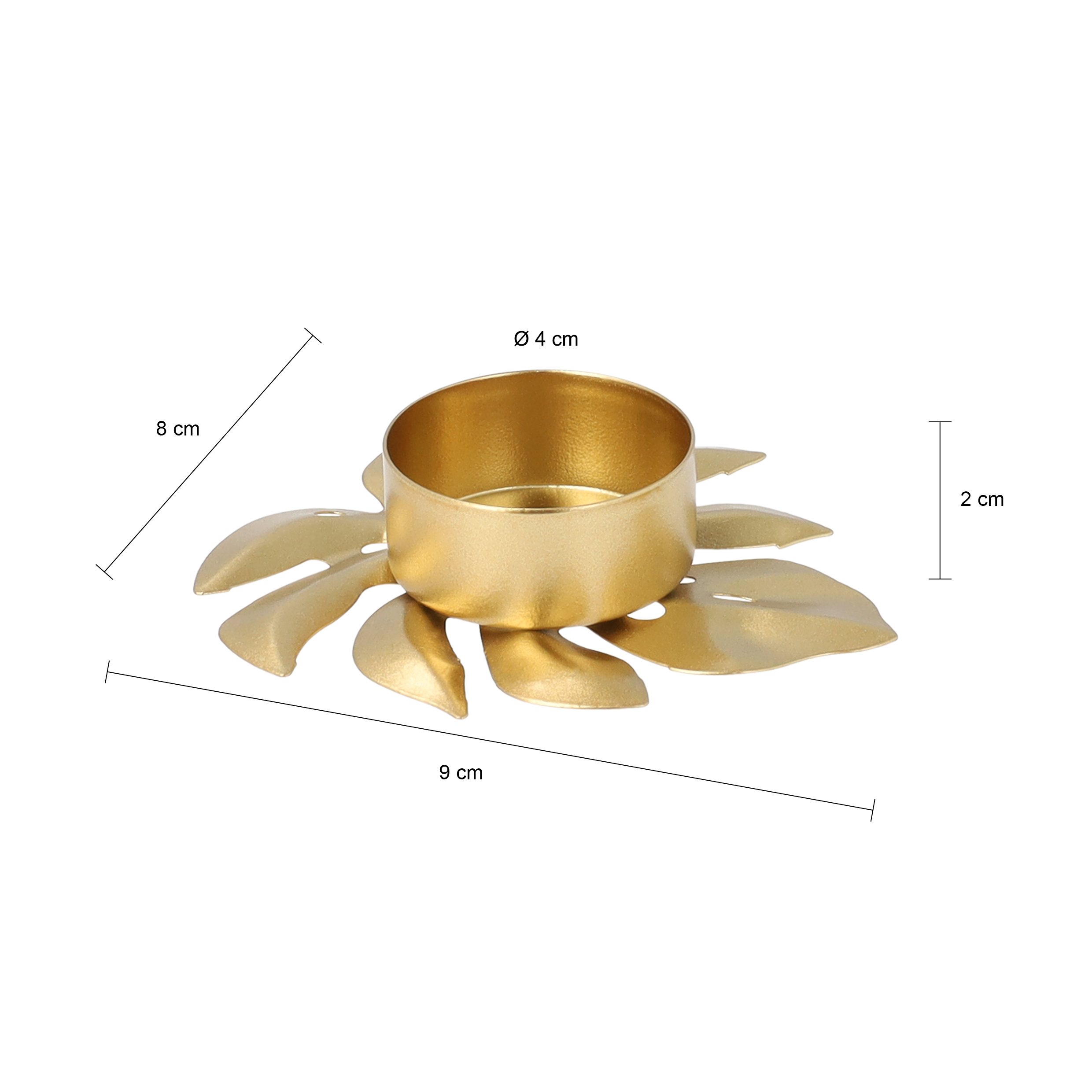 goud blad kaarsenhouder