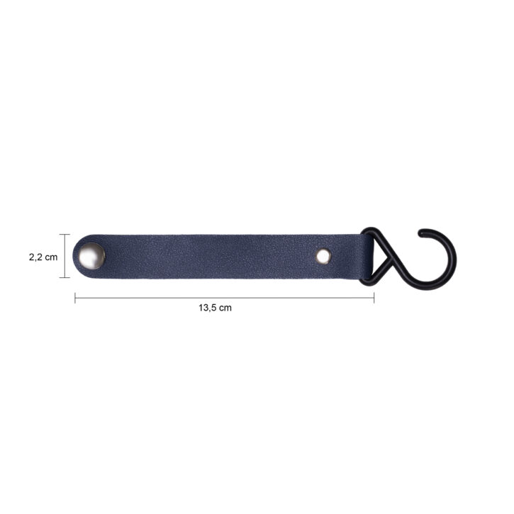 ophanghaak leren bandje blauw
