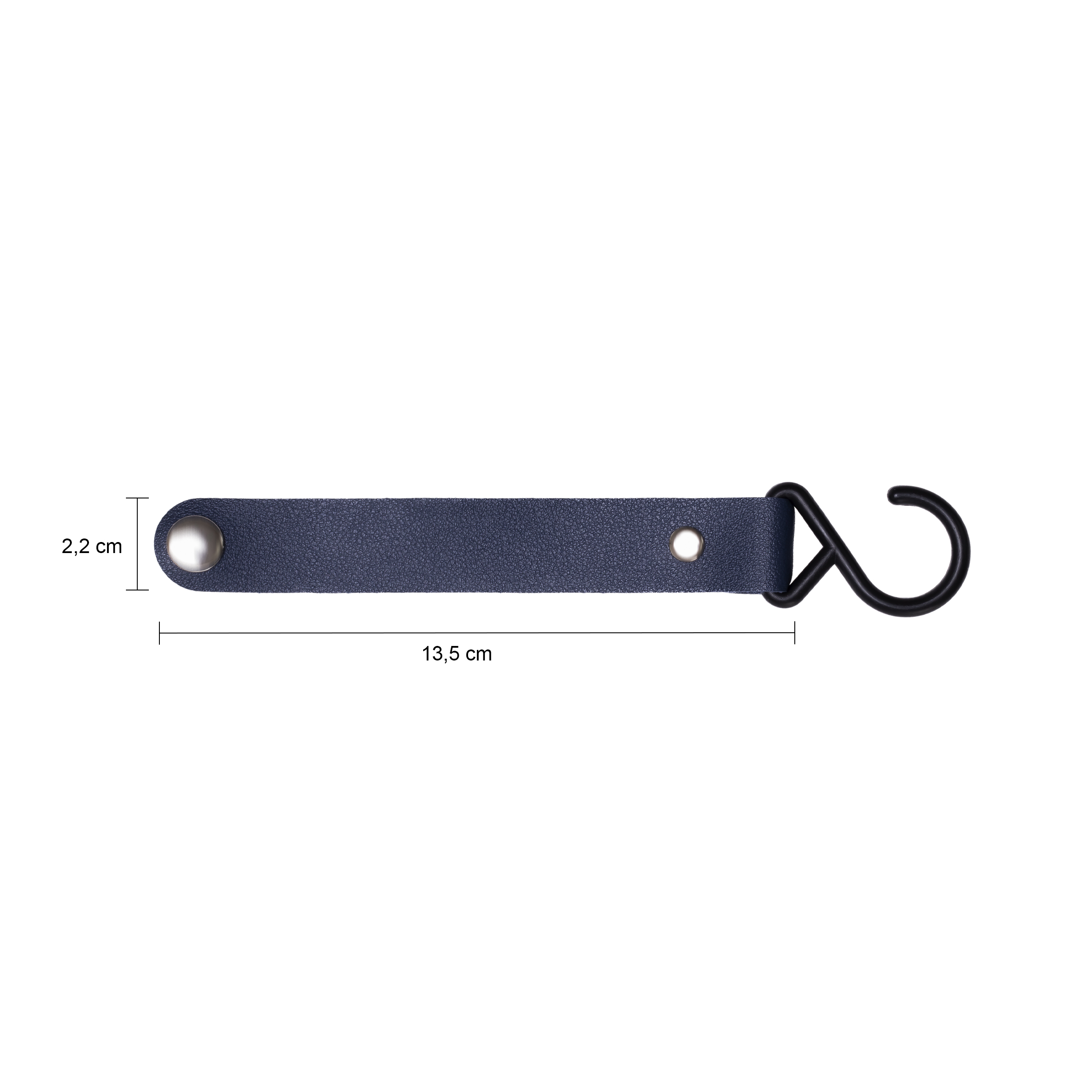 ophanghaak leren bandje blauw
