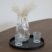 QUVIO Vaas ingedeukt – Maat L – Glas – Parelmoer