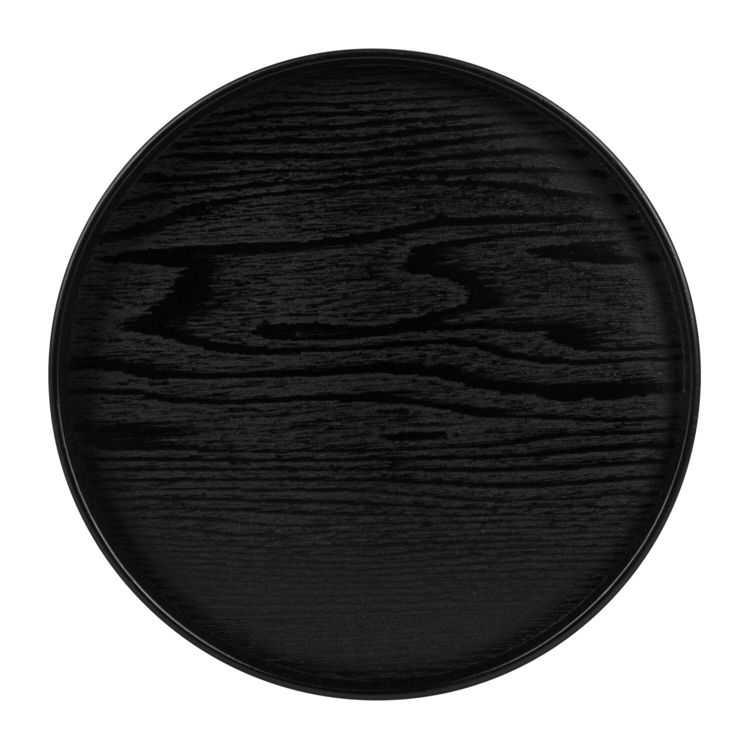 QUVIO Houten dienblad rond – Diameter 36  cm – Zwart