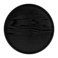 QUVIO Houten dienblad rond – Diameter 36  cm – Zwart