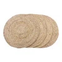 ronde jute placemats, set van vier ronde jute placemats, placemats, Jute, jute placemats, ronde ,
