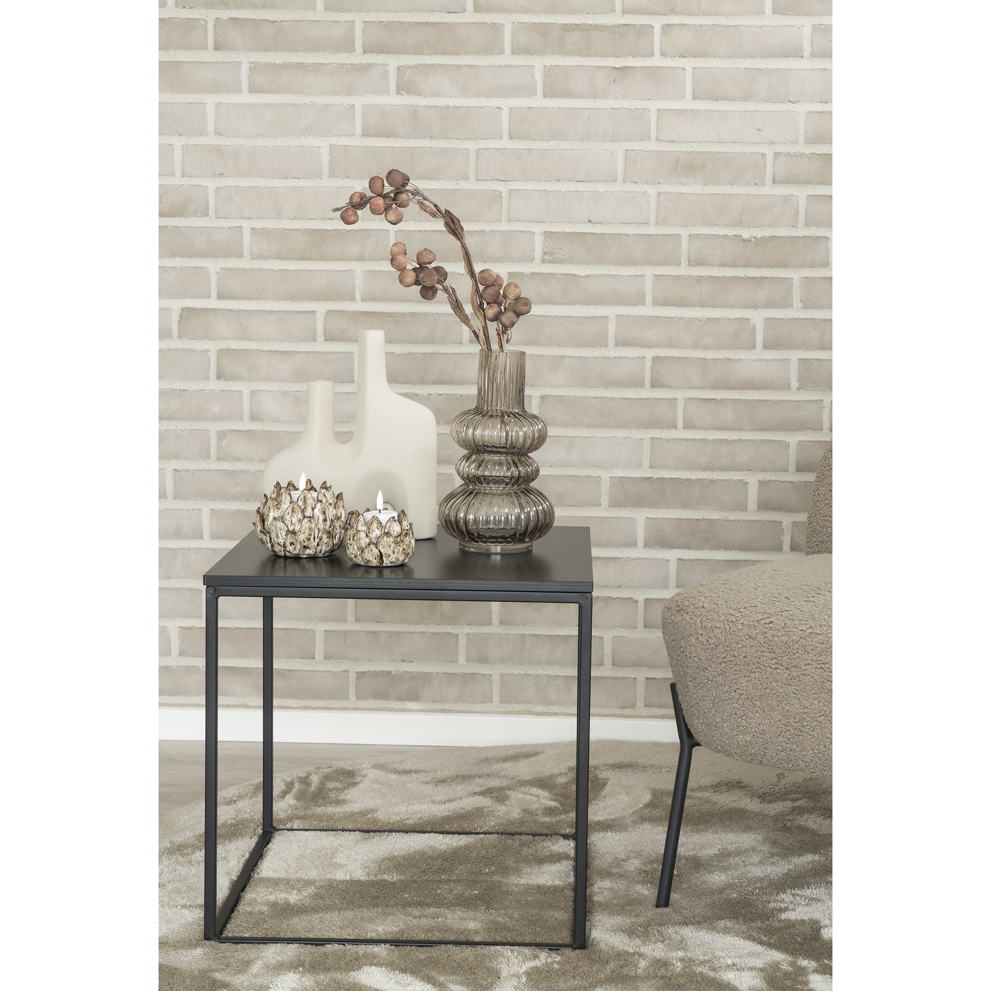 Mondgeblazen bruine vaas 25 cm, bolvormige bruine vaas, bruine vaas, bolvormige vaas, vaas, decoratieve vaas,