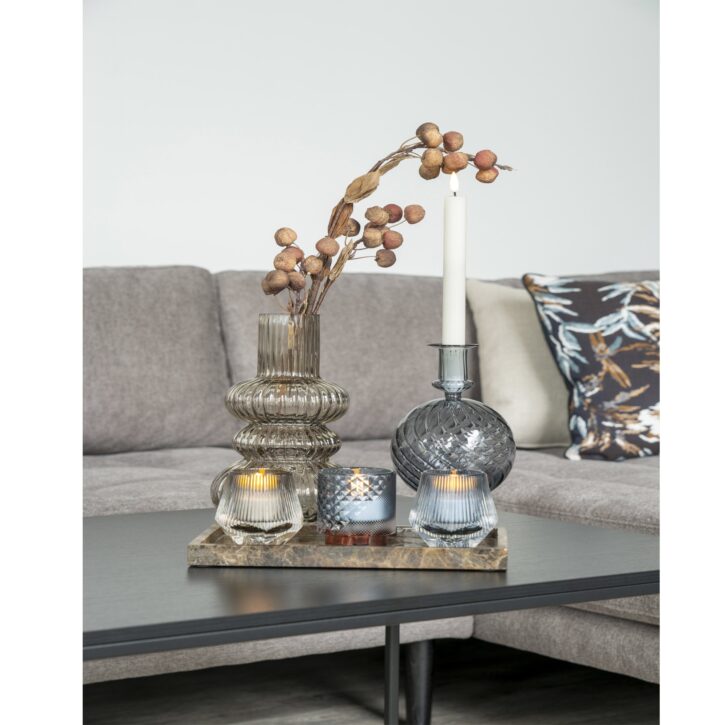 Mondgeblazen bruine vaas 25 cm, bolvormige bruine vaas, bruine vaas, bolvormige vaas, vaas, decoratieve vaas,