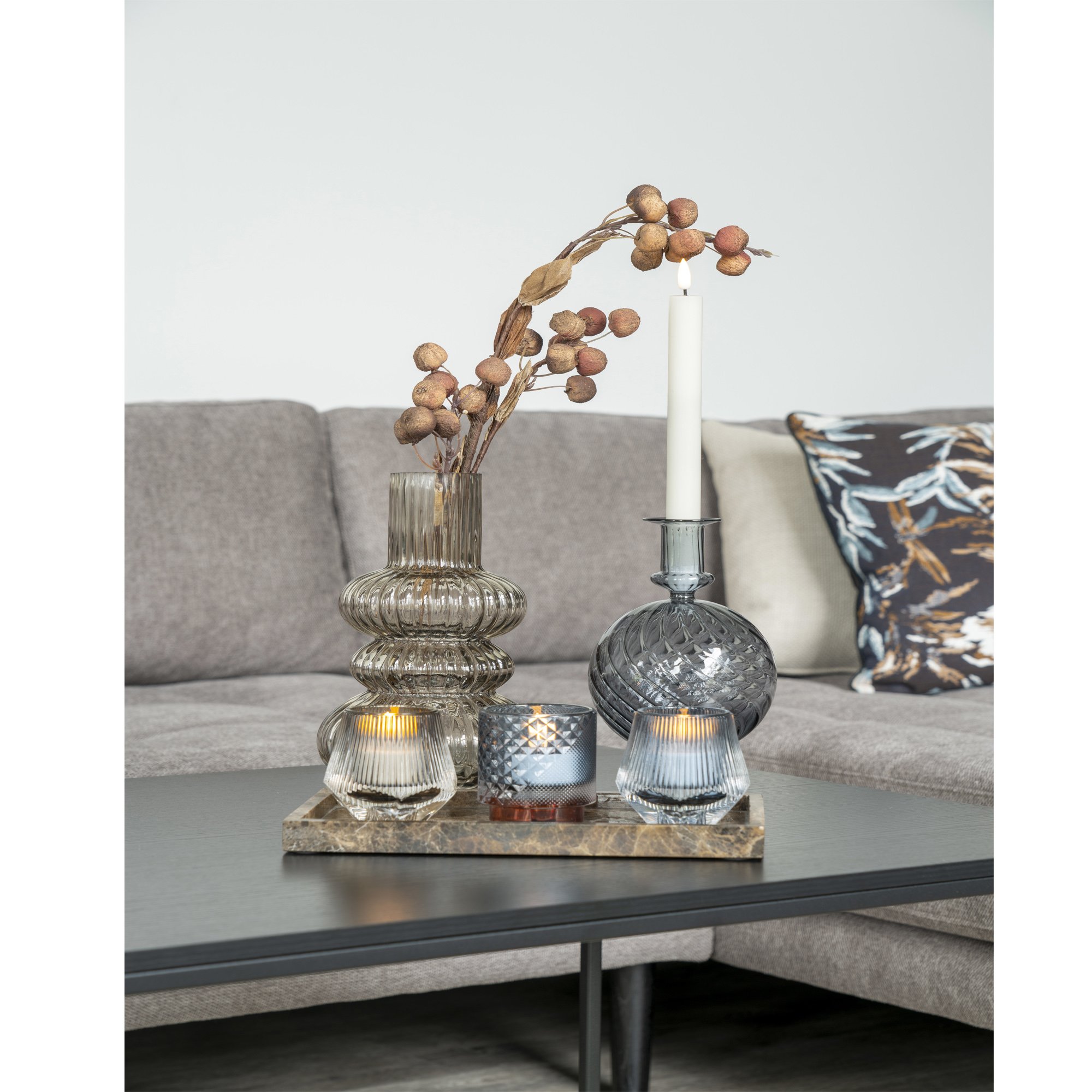 Mondgeblazen bruine vaas 25 cm, bolvormige bruine vaas, bruine vaas, bolvormige vaas, vaas, decoratieve vaas,