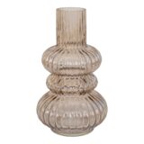 Mondgeblazen bruine vaas 25 cm, bolvormige bruine vaas, bruine vaas, bolvormige vaas, vaas, decoratieve vaas,