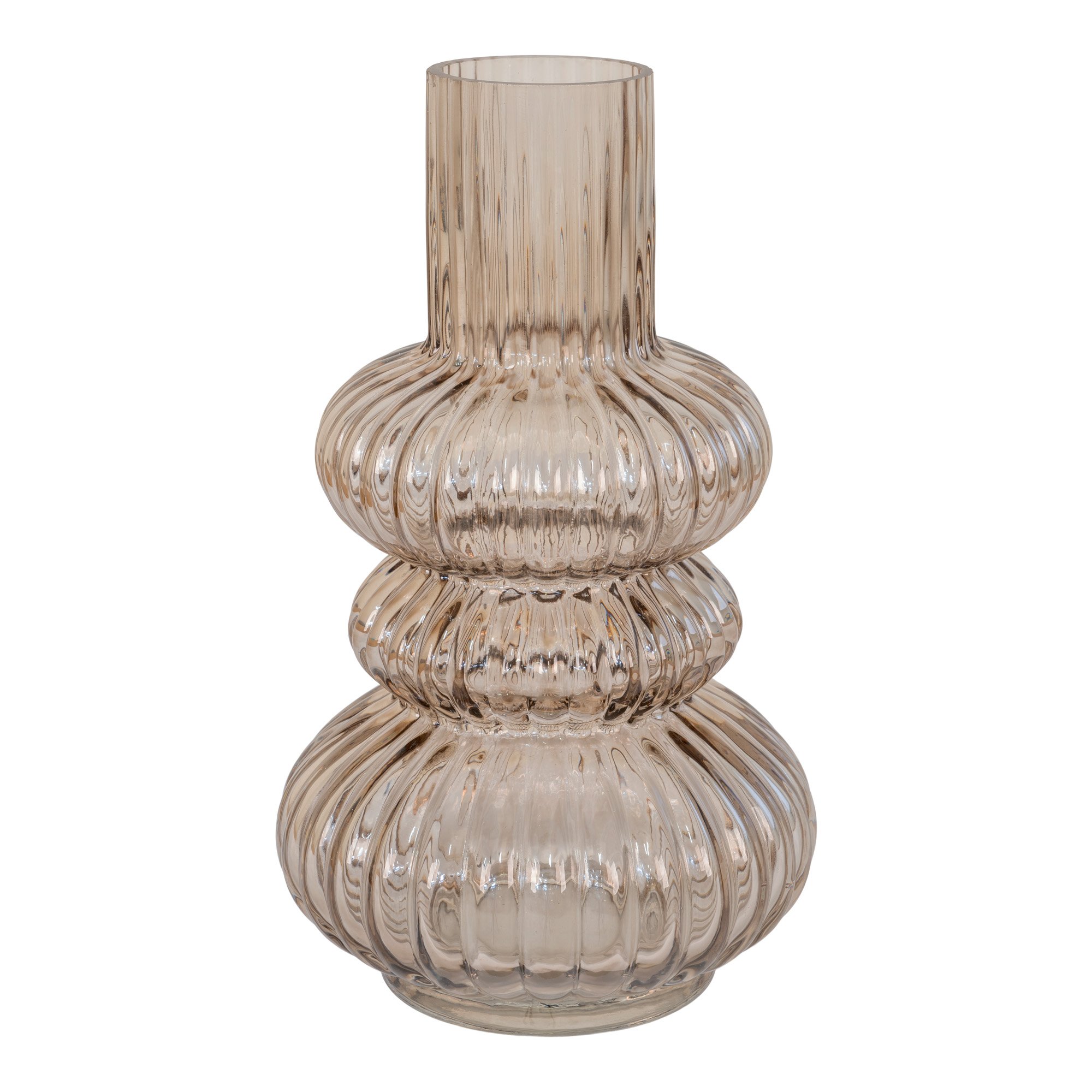 Mondgeblazen bruine vaas 25 cm, bolvormige bruine vaas, bruine vaas, bolvormige vaas, vaas, decoratieve vaas,
