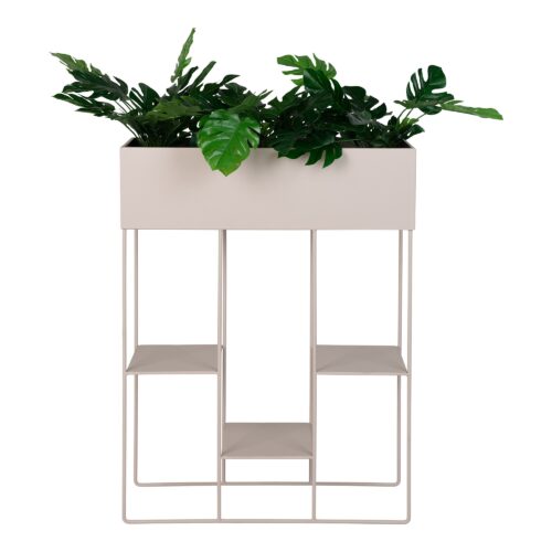 plantenbak, Plantenstandaard met 3 planken, plantenbak met 3 planken in beige, plantensteun, plantenstandaard,