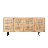 Lewis & Loft Dressoir Lucas – Met 4 deuren – FSC®-gecertificeerd mangohout – Rotan – Naturel