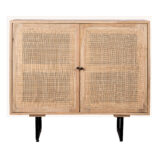 Lewis & Loft Dressoir Lucas – Met 2 deuren – FSC®-gecertificeerd mangohout – Rotan – Naturel
