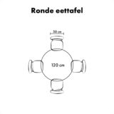 Lewis & Loft Lynn Ronde Eettafel Ø 120 cm – FSC®-gecertificeerd mangohout – Naturel