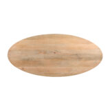 QUVIO Eettafel Sofia– Ovaal – 220×100 cm – Stalen kruispoot – FSC®-gecertificeerd mangohout – Naturel