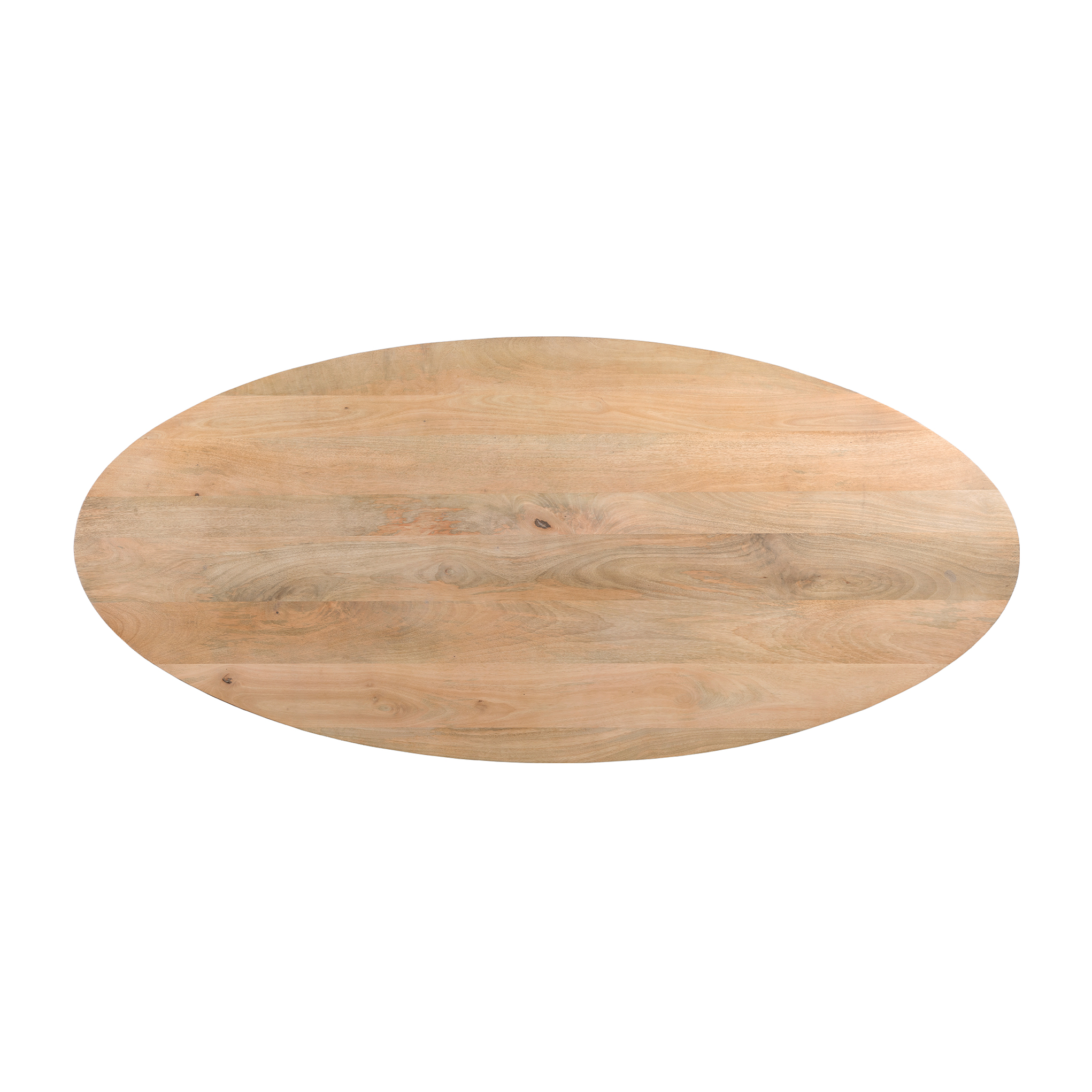 QUVIO Eettafel Sofia– Ovaal – 220×100 cm – Stalen kruispoot – FSC®-gecertificeerd mangohout – Naturel