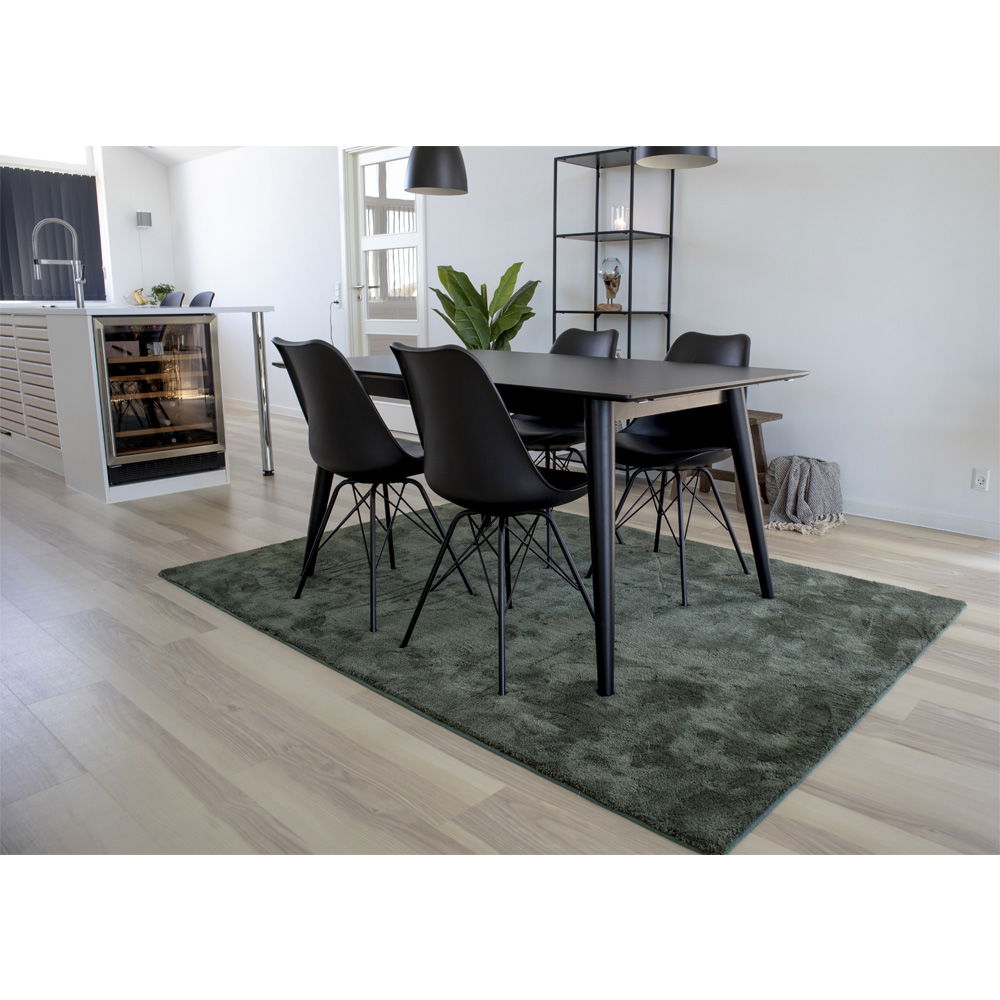 QUVIO Eetkamerstoel Kyoto – Zwart PU-leer – Moderne uitstraling – Set van 2