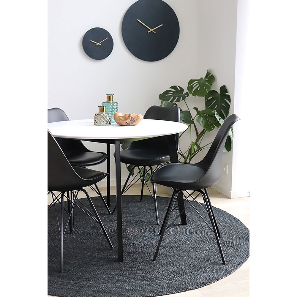 QUVIO Eetkamerstoel Kyoto – Zwart PU-leer – Moderne uitstraling – Set van 2