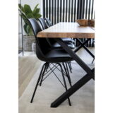 QUVIO Eetkamerstoel Kyoto – Zwart PU-leer – Moderne uitstraling – Set van 2