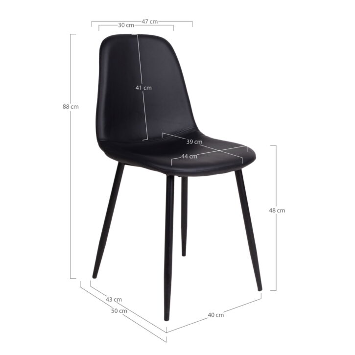 QUVIO Eetkamerstoel Paris – Zwart – Set van 2