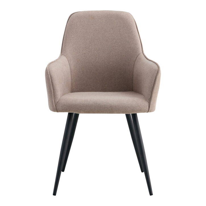 QUVIO Eetkamerstoel Vienna – Stijlvol en Comfortabel – Taupe en Zwart – Set van 2