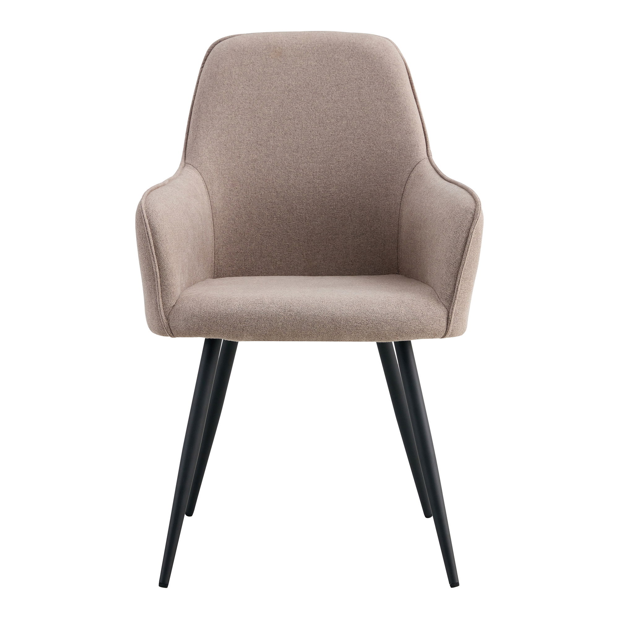 QUVIO Eetkamerstoel Vienna – Stijlvol en Comfortabel – Taupe en Zwart – Set van 2