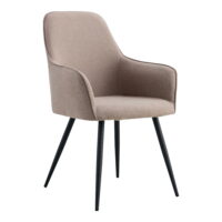 QUVIO Eetkamerstoel Vienna – Stijlvol en Comfortabel – Taupe en Zwart – Set van 2