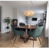 QUVIO Eetkamerstoel Vienna – Fluweel Groen – Zithoogte 47 cm – Set van 2