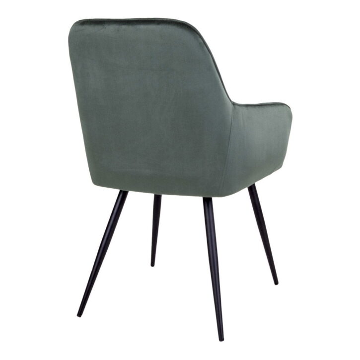 QUVIO Eetkamerstoel Vienna – Fluweel Groen – Zithoogte 47 cm – Set van 2